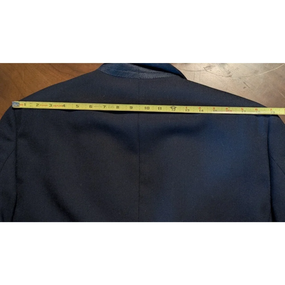 CHAPS by Ralph Lauren Blazer Navy Wool Sport Coat Gold‎ buttons Size 38 EUC